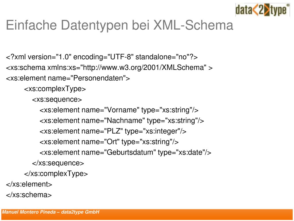 Einfache Datentypen bei XML-Schema