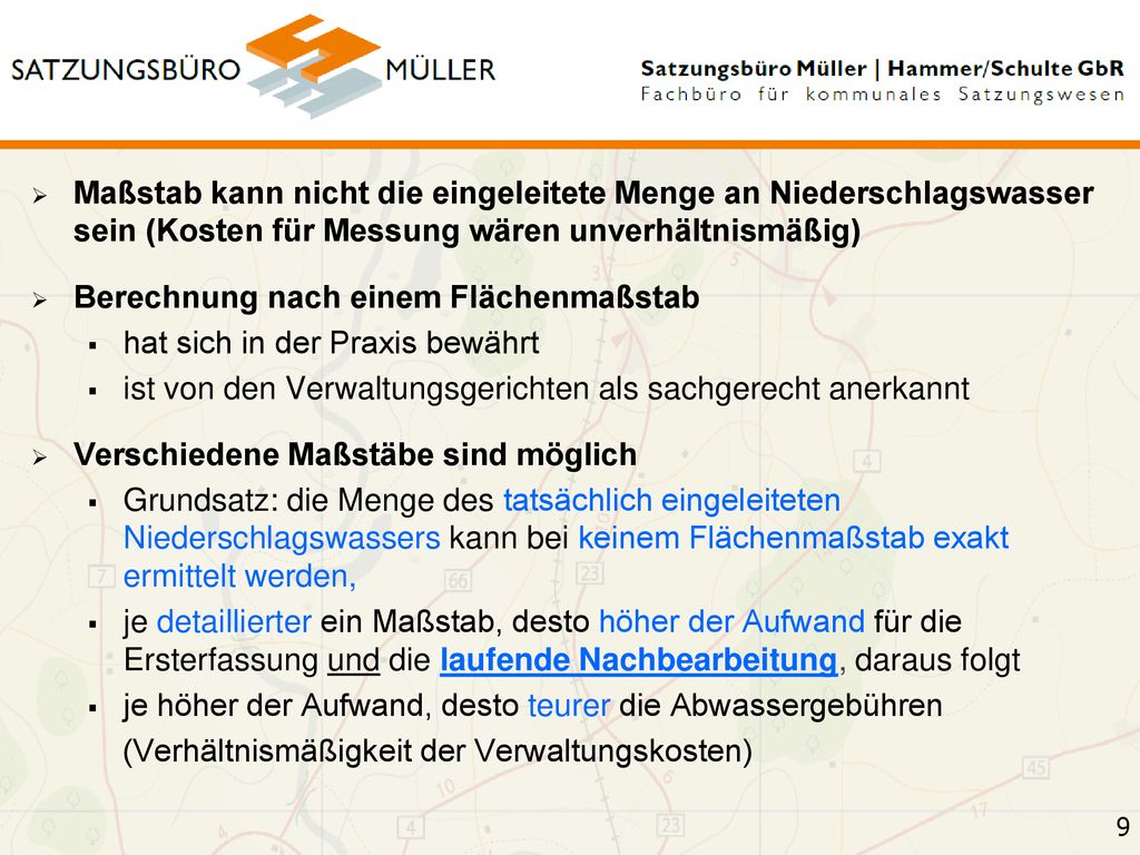 Berechnung nach einem Flächenmaßstab hat sich in der Praxis bewährt