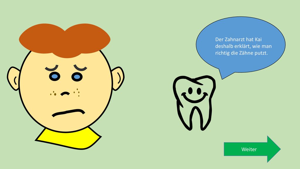 Der Zahnarzt hat Kai deshalb erklärt, wie man richtig die Zähne putzt.