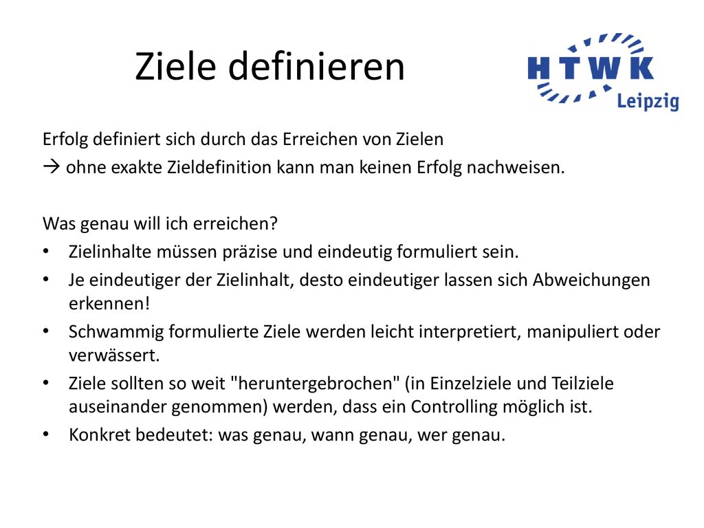 Ziele definieren Erfolg definiert sich durch das Erreichen von Zielen