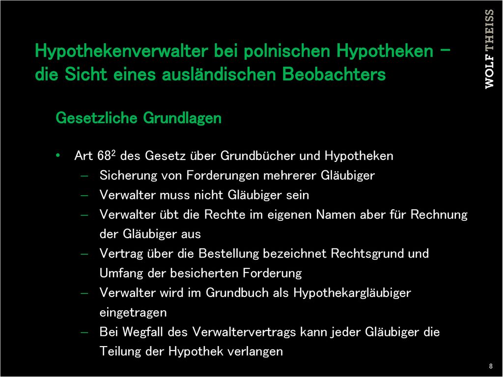 Hypothekenverwalter bei polnischen Hypotheken – die Sicht eines ausländischen Beobachters