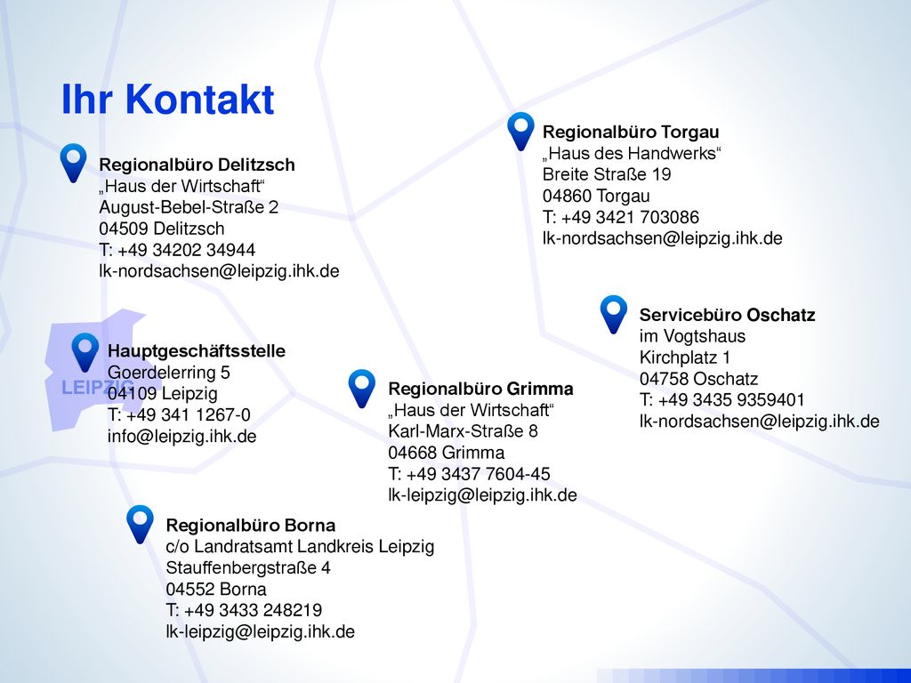 Ihr Kontakt s LEIPZIG Regionalbüro Torgau „Haus des Handwerks