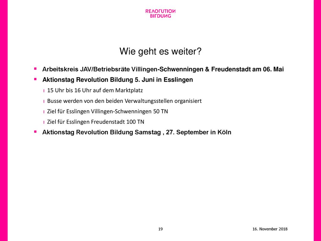 Wie geht es weiter Arbeitskreis JAV/Betriebsräte Villingen-Schwenningen & Freudenstadt am 06. Mai.