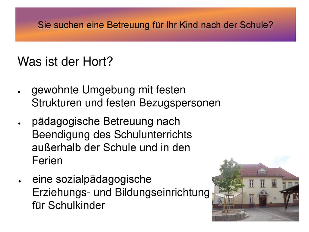 Sie suchen eine Betreuung für Ihr Kind nach der Schule
