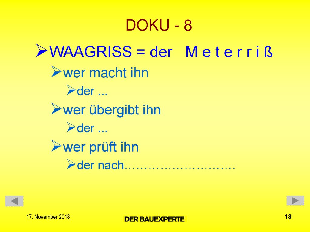 WAAGRISS = der M e t e r r i ß
