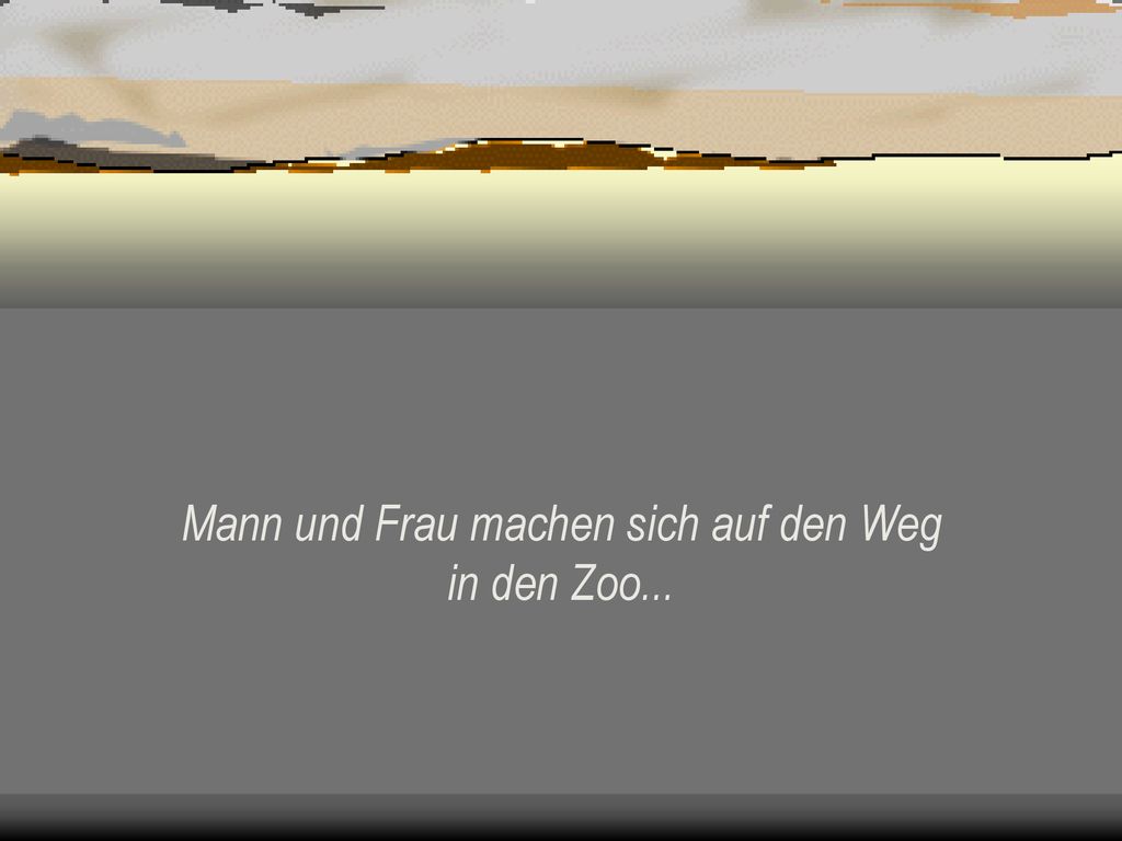 Mann und Frau machen sich auf den Weg in den Zoo...