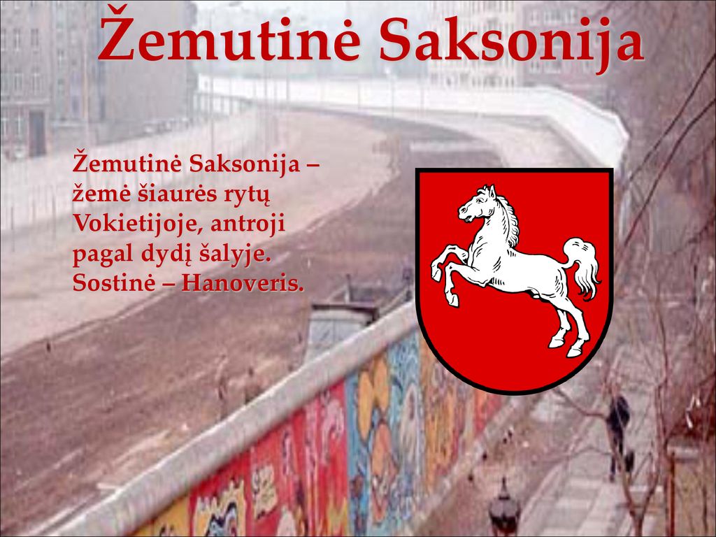 Žemutinė Saksonija Žemutinė Saksonija – žemė šiaurės rytų Vokietijoje, antroji pagal dydį šalyje.