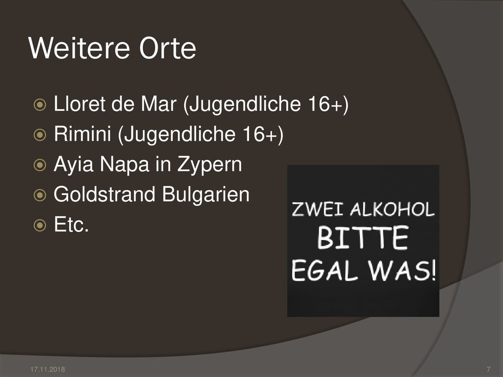 Weitere Orte Lloret de Mar (Jugendliche 16+) Rimini (Jugendliche 16+)