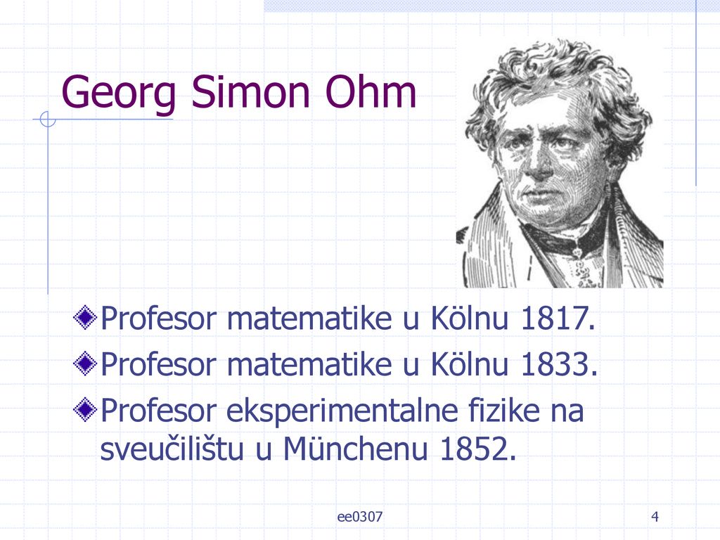 Georg Simon Ohm Profesor matematike u Kölnu 1817.
