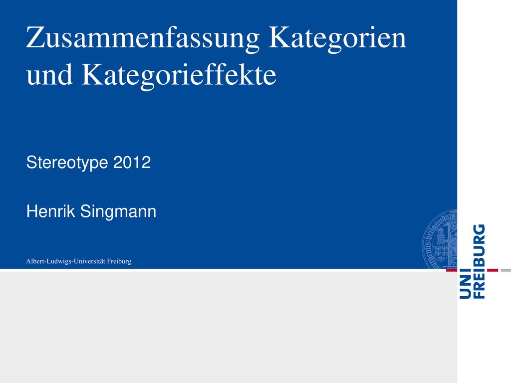 Zusammenfassung Kategorien und Kategorieffekte