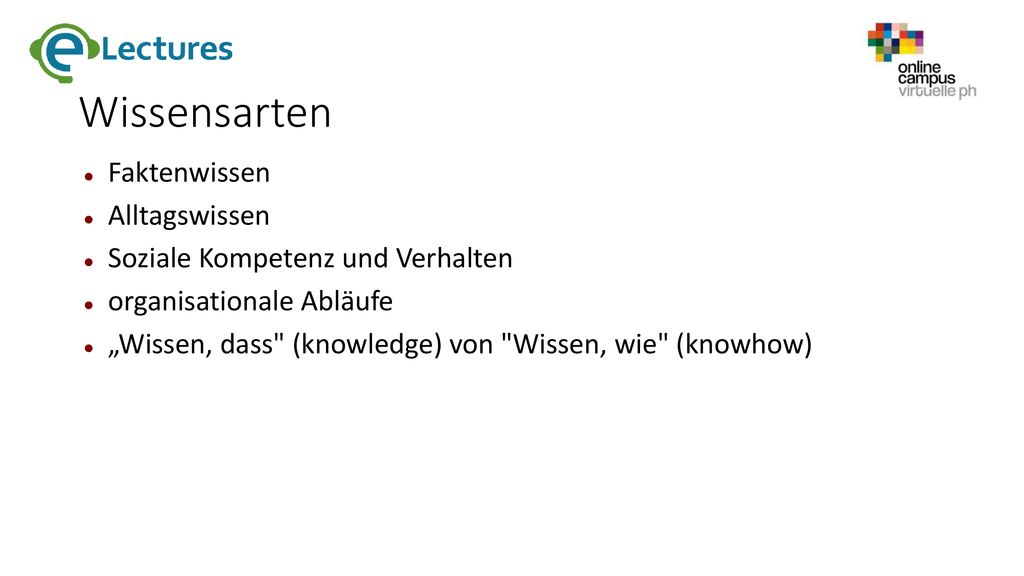 Wissensarten Faktenwissen Alltagswissen