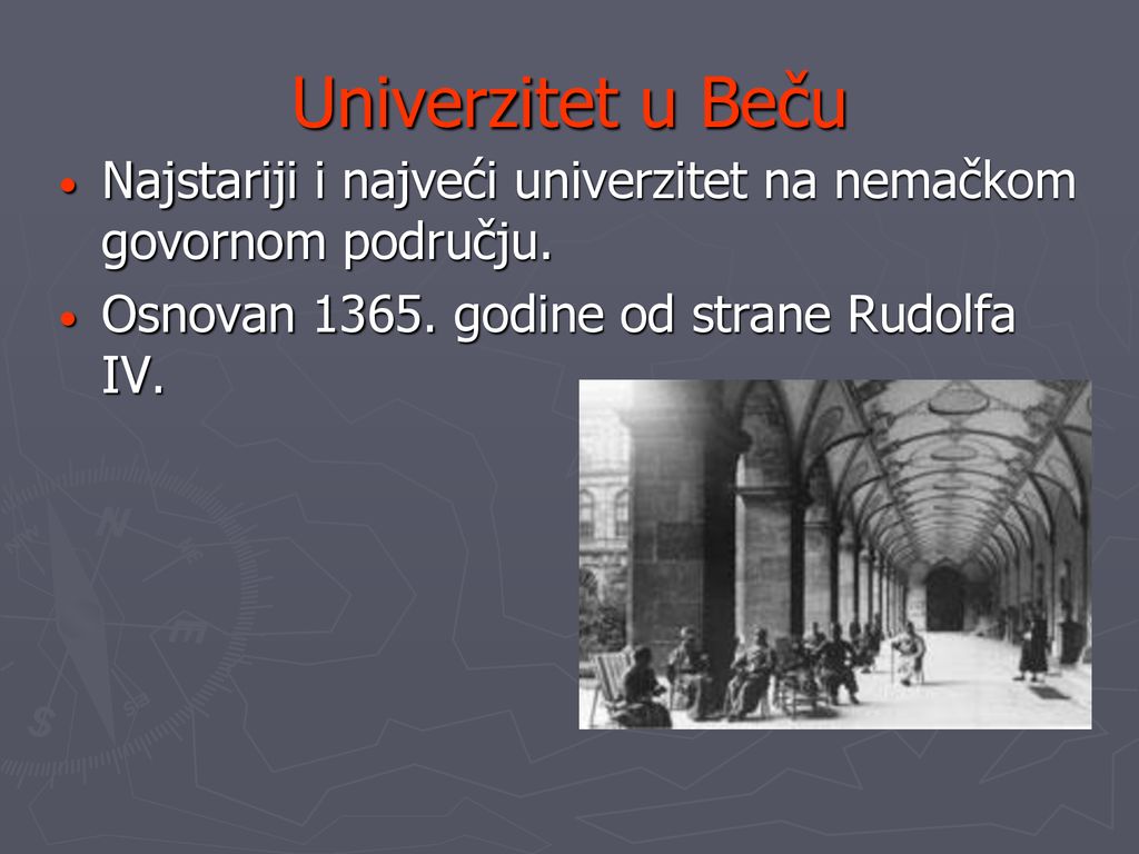 Univerzitet u Beču Najstariji i najveći univerzitet na nemačkom govornom području.