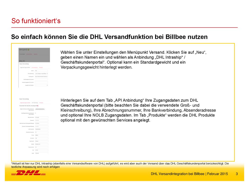 So funktioniert‘s So einfach können Sie die DHL Versandfunktion bei Billbee nutzen.