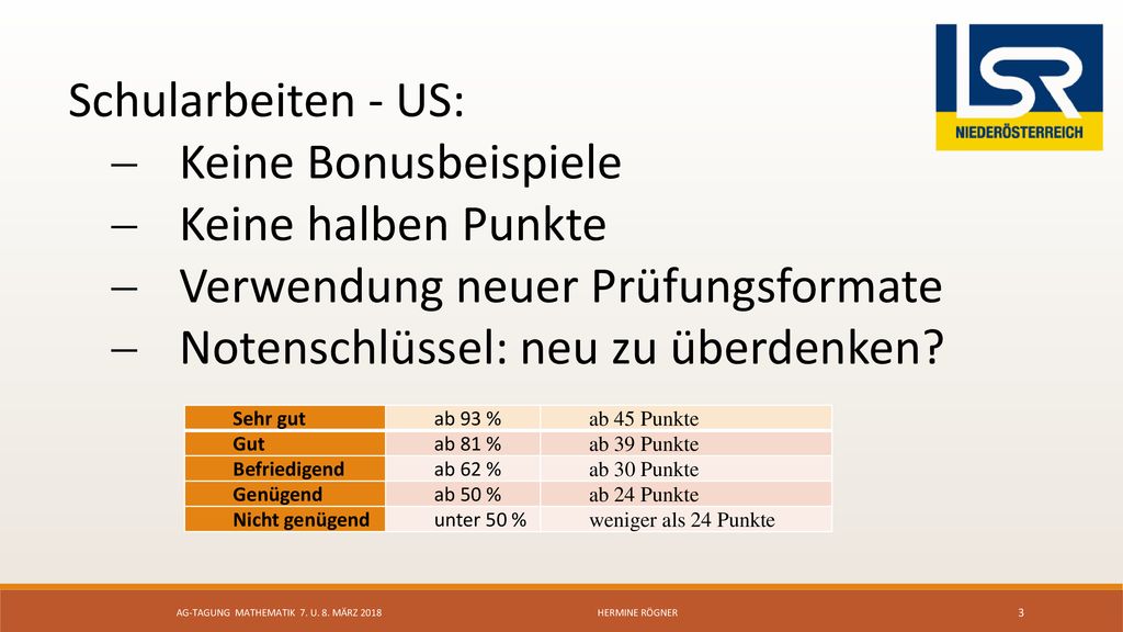 AG-Tagung mathematik 7. u. 8. März 2018 Hermine Rögner