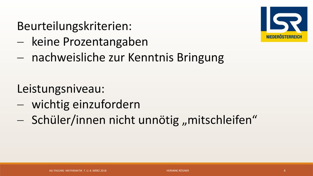 AG-Tagung mathematik 7. u. 8. März 2018 Hermine Rögner