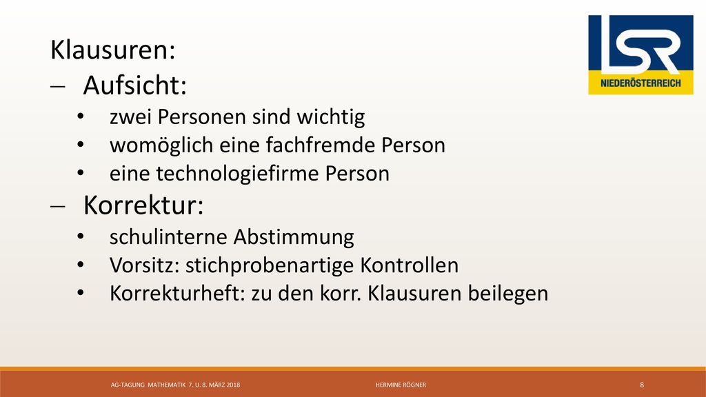 AG-Tagung mathematik 7. u. 8. März 2018 Hermine Rögner
