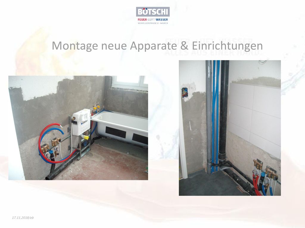 Montage neue Apparate & Einrichtungen
