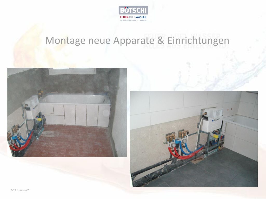 Montage neue Apparate & Einrichtungen