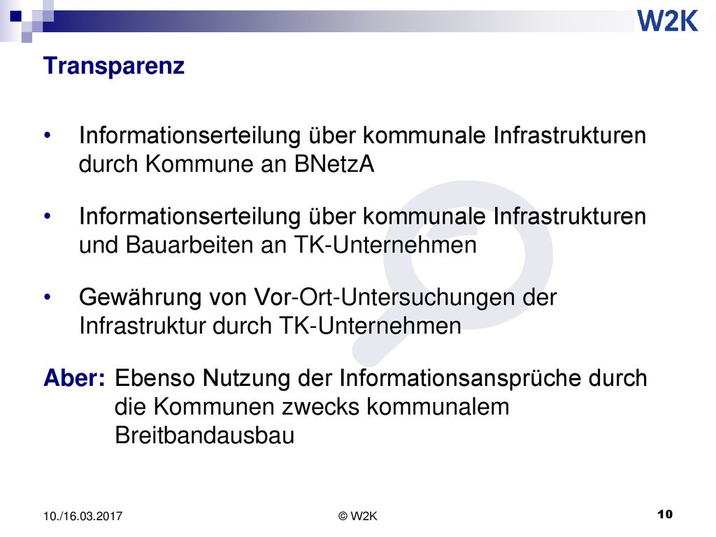 Transparenz Informationserteilung über kommunale Infrastrukturen durch Kommune an BNetzA.