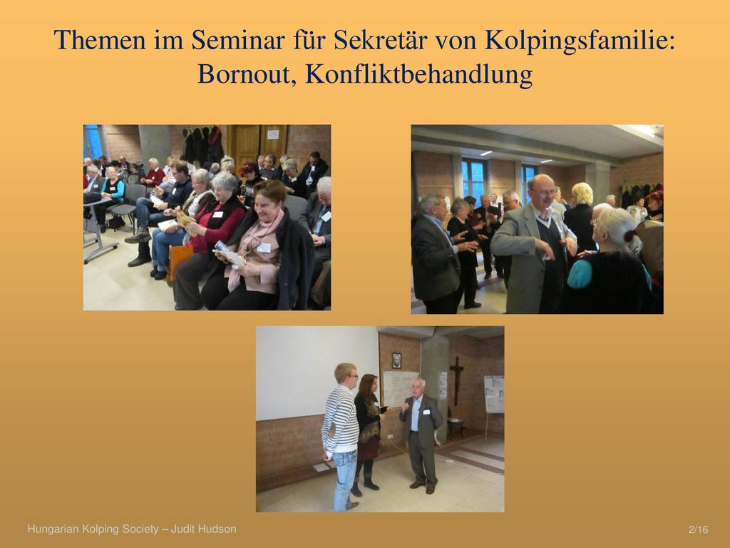Themen im Seminar für Sekretär von Kolpingsfamilie: Bornout, Konfliktbehandlung
