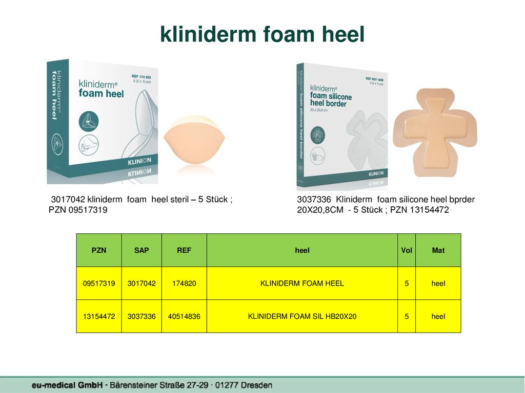kliniderm foam heel kliniderm foam heel steril – 5 Stück ;