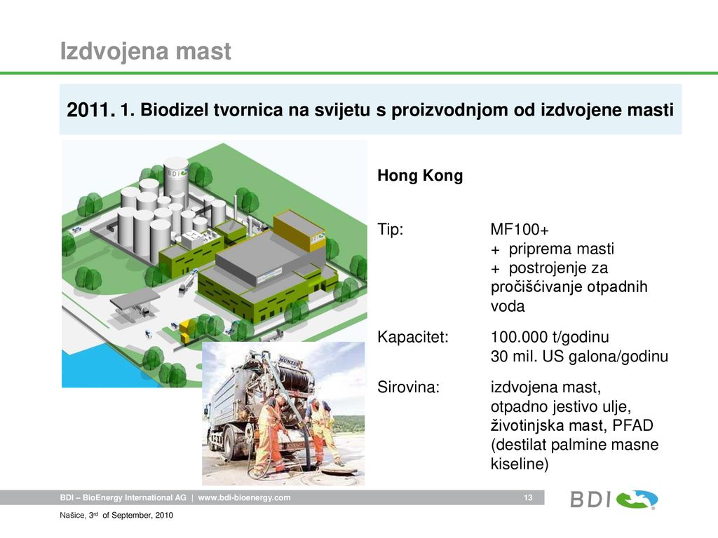 Izdvojena mast Biodizel tvornica na svijetu s proizvodnjom od izdvojene masti. Hong Kong.