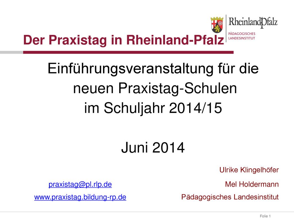 Der Praxistag in Rheinland-Pfalz