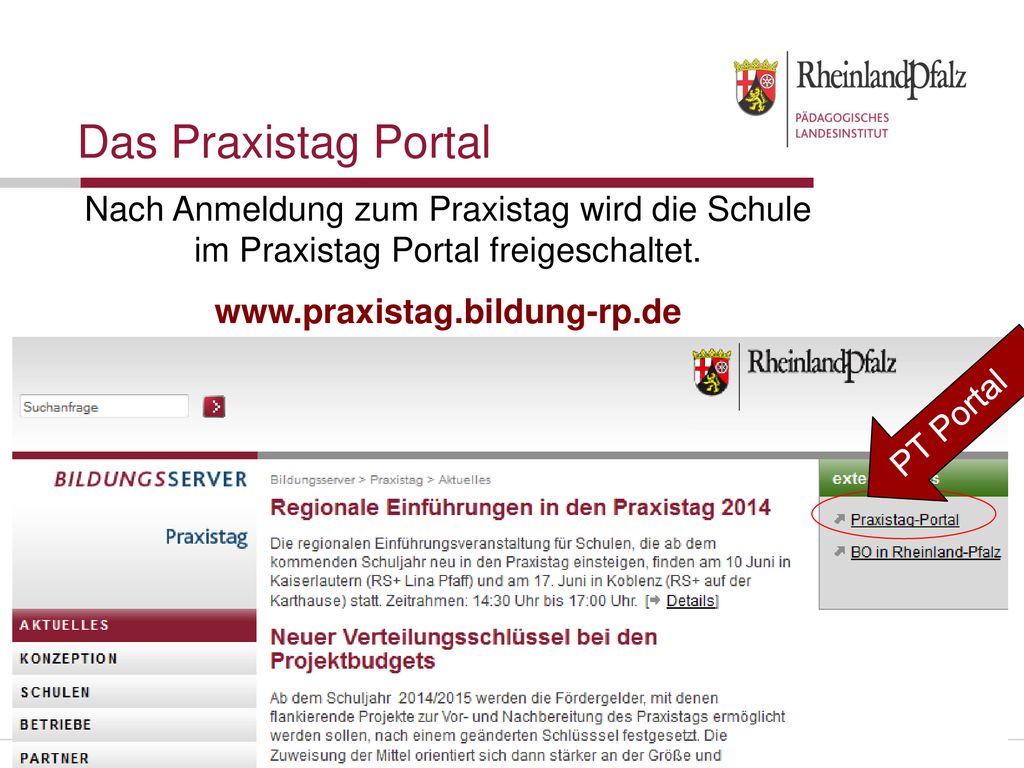 Anmeldung zur Einrichtung des Praxistag