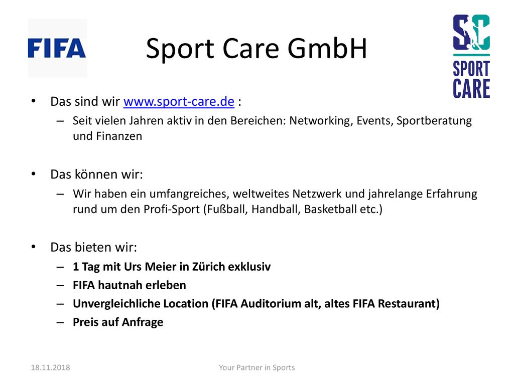 Sport Care GmbH Das sind wir   : Das können wir:
