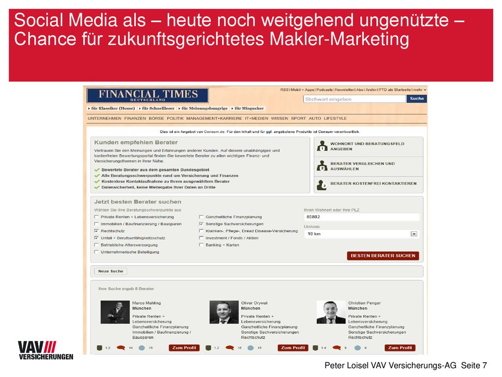 Social Media als – heute noch weitgehend ungenützte – Chance für zukunftsgerichtetes Makler-Marketing