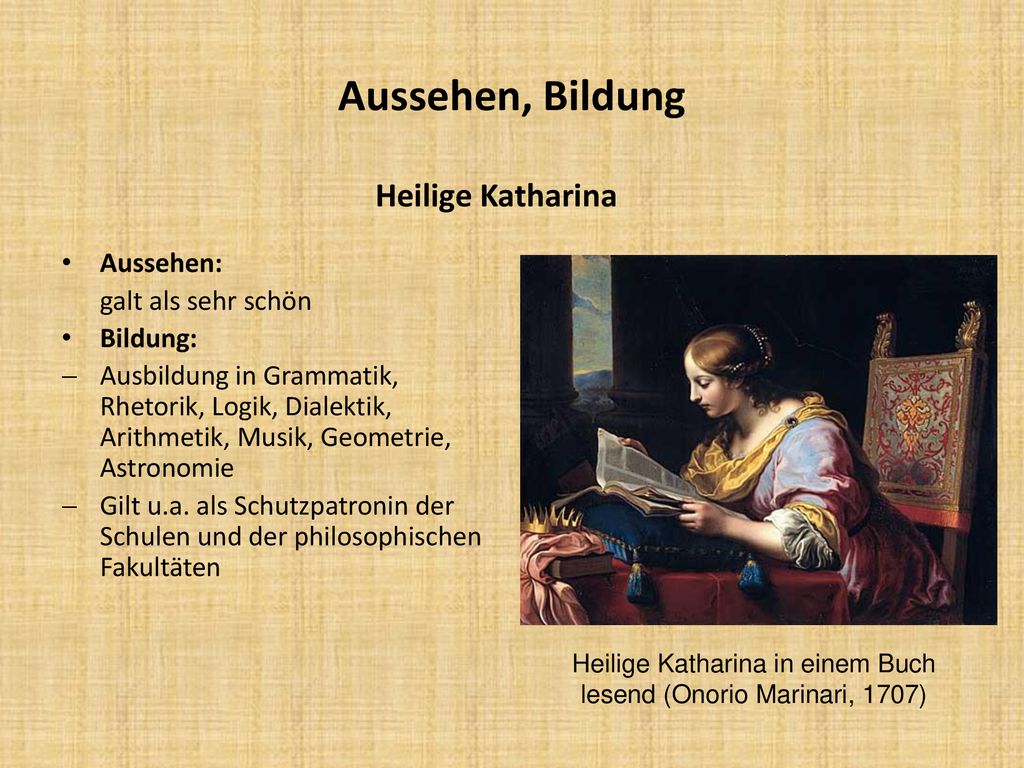 Heilige Katharina in einem Buch lesend (Onorio Marinari, 1707)