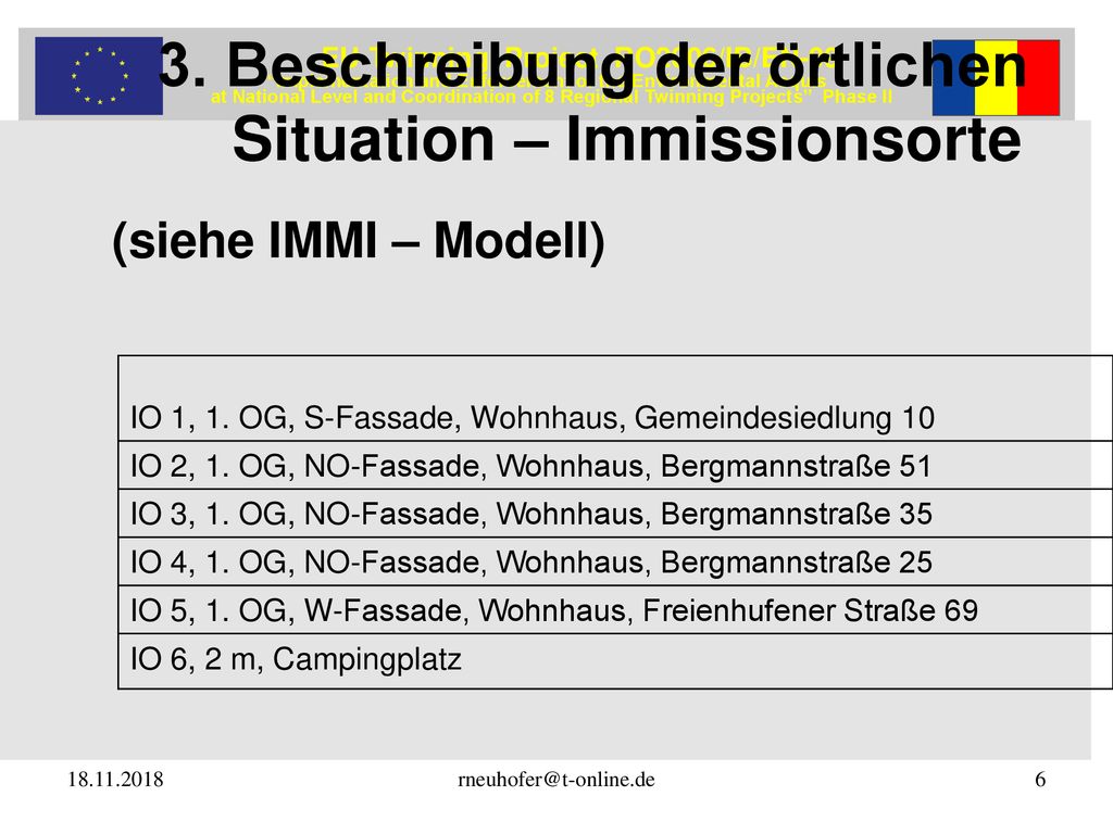 3. Beschreibung der örtlichen Situation – Immissionsorte
