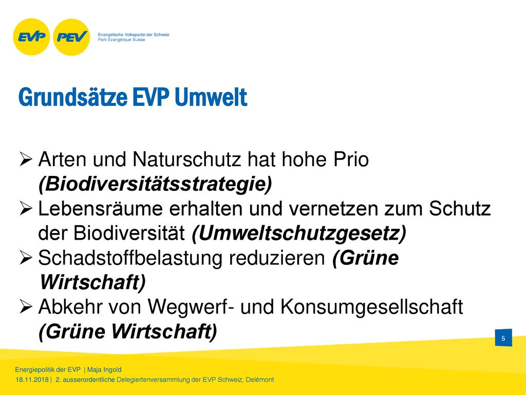 Grundsätze EVP Umwelt Arten und Naturschutz hat hohe Prio (Biodiversitätsstrategie)