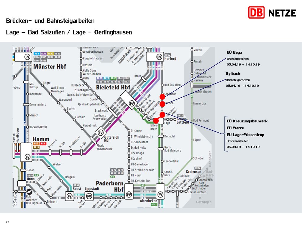 Brücken- und Bahnsteigarbeiten Lage – Bad Salzuflen / Lage - Oerlinghausen