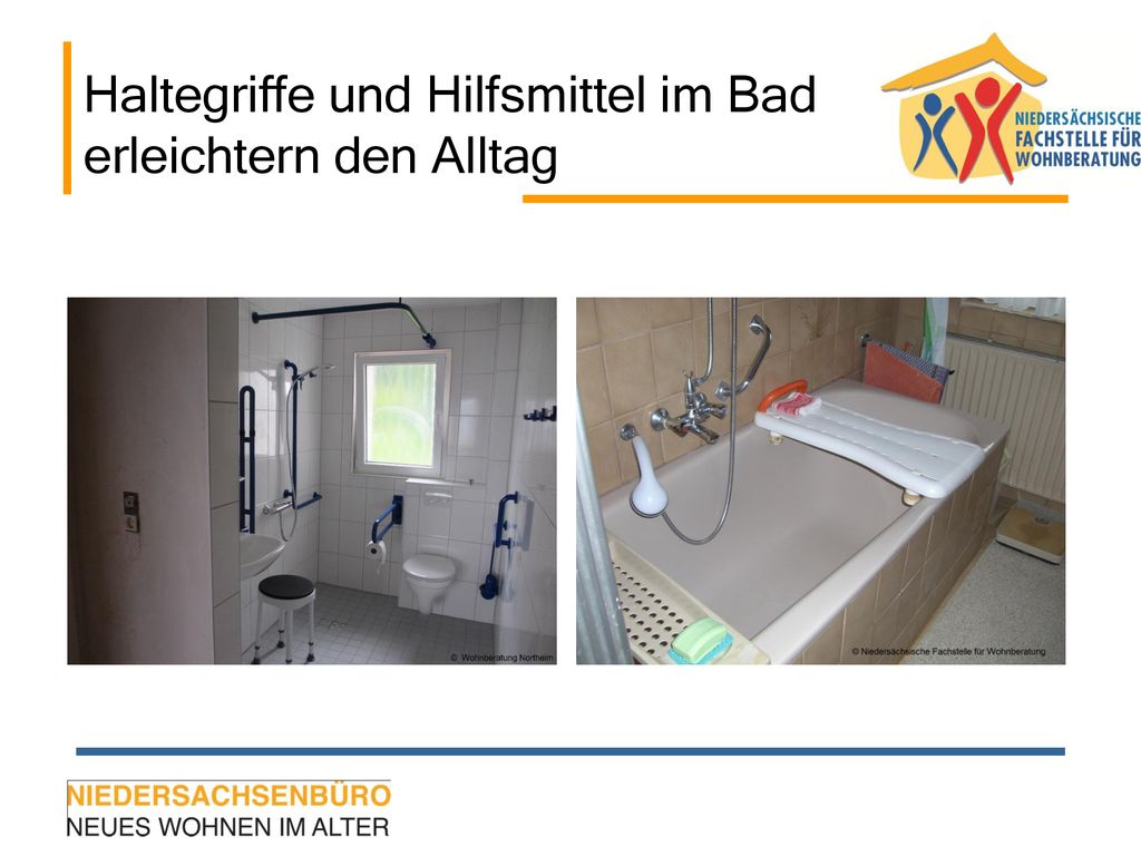 Haltegriffe und Hilfsmittel im Bad erleichtern den Alltag