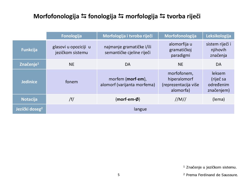 Morfofonologija  fonologija  morfologija  tvorba riječi