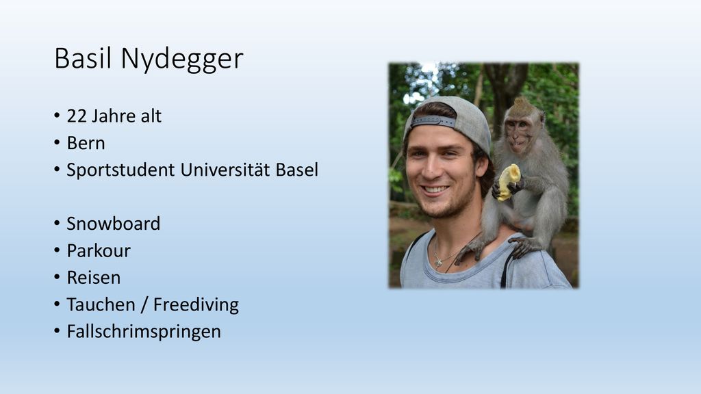 Basil Nydegger 22 Jahre alt Bern Sportstudent Universität Basel