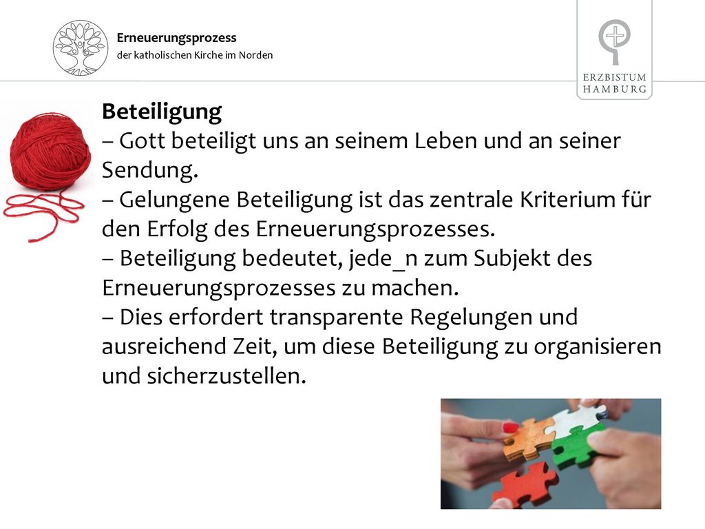 Beteiligung – Gott beteiligt uns an seinem Leben und an seiner Sendung.