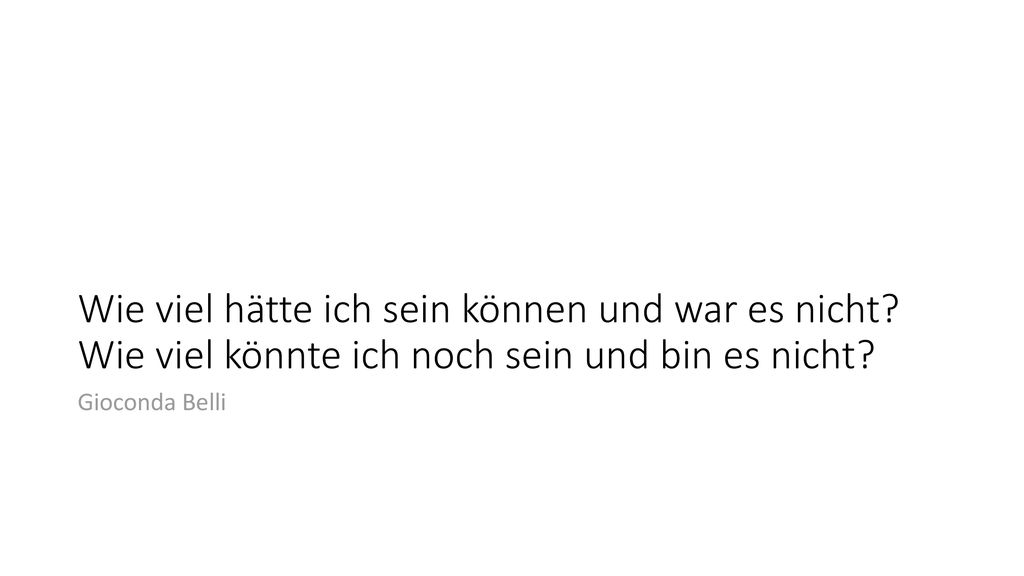 Wie viel hätte ich sein können und war es nicht