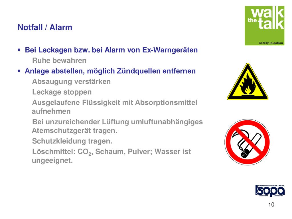 Notfall / Alarm Bei Leckagen bzw. bei Alarm von Ex-Warngeräten