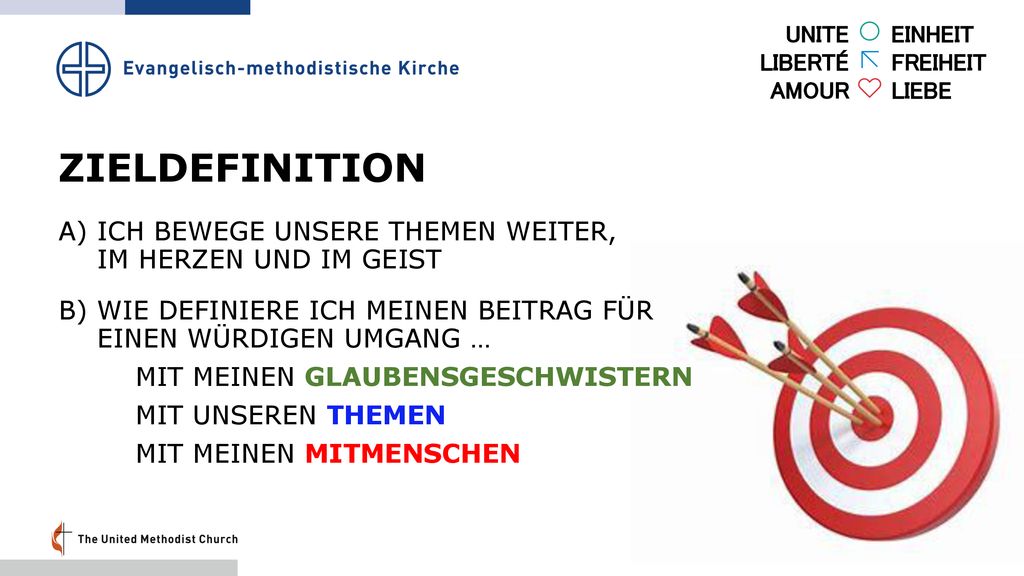 ZIELDEFINITION ICH BEWEGE UNSERE THEMEN WEITER, IM HERZEN UND IM GEIST