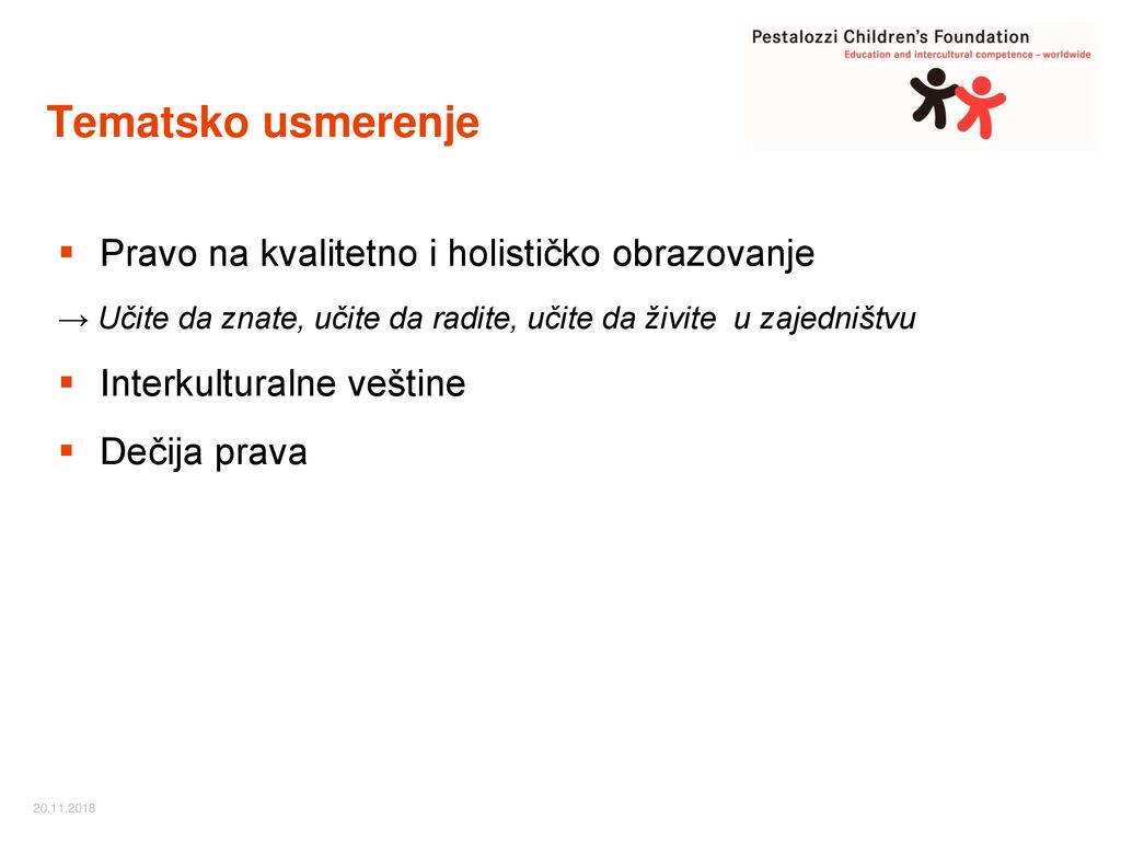 Tematsko usmerenje Pravo na kvalitetno i holističko obrazovanje