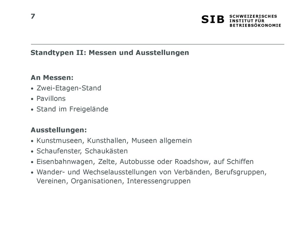 Standtypen II: Messen und Ausstellungen