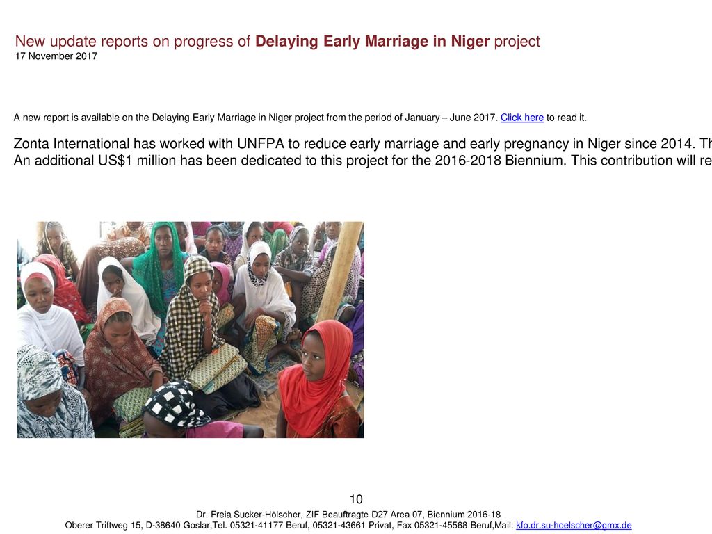 New update reports on progress of Delaying Early Marriage in Niger project