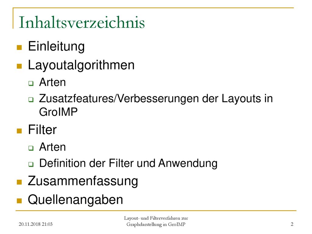 Layout- und Filterverfahren zur Graphdarstellung in GroIMP