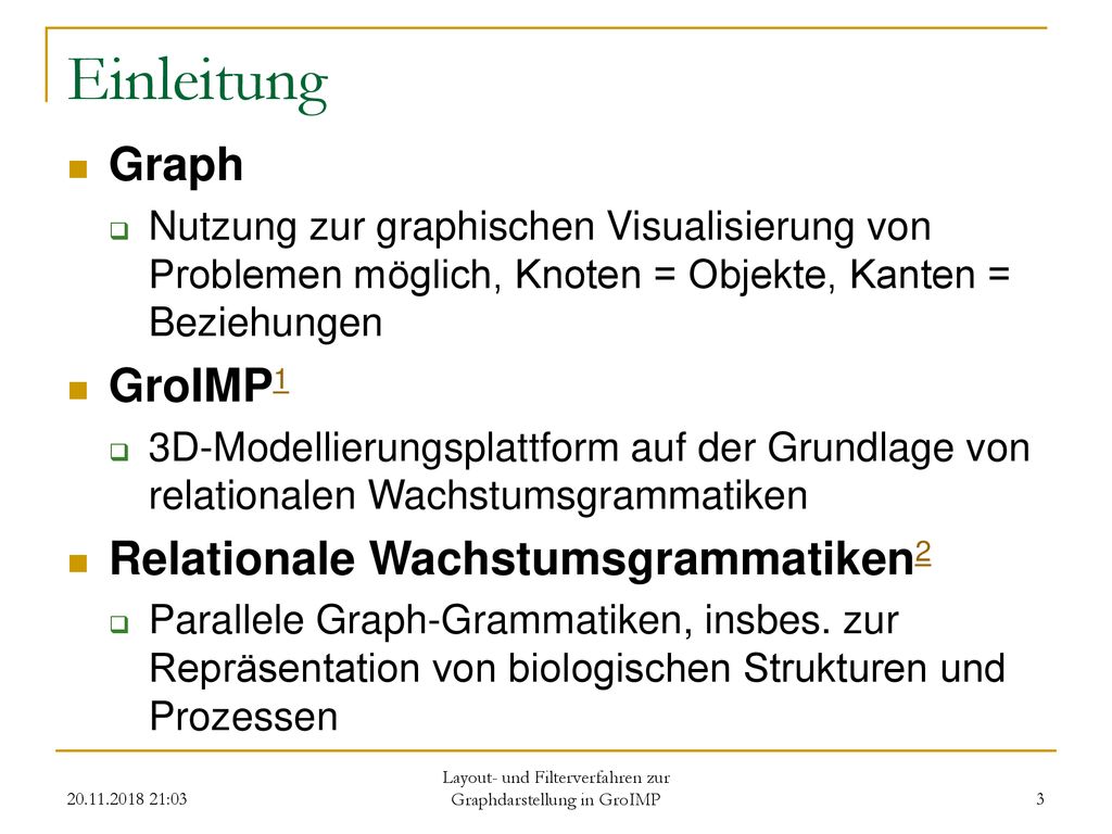 Layout- und Filterverfahren zur Graphdarstellung in GroIMP