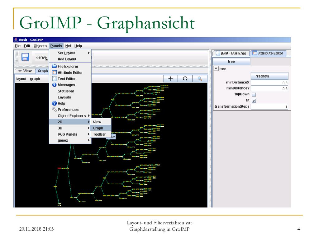 Layout- und Filterverfahren zur Graphdarstellung in GroIMP