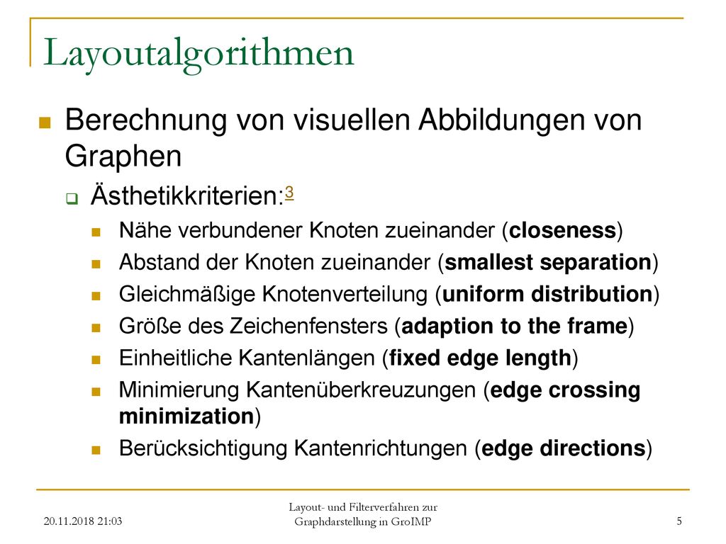 Layout- und Filterverfahren zur Graphdarstellung in GroIMP