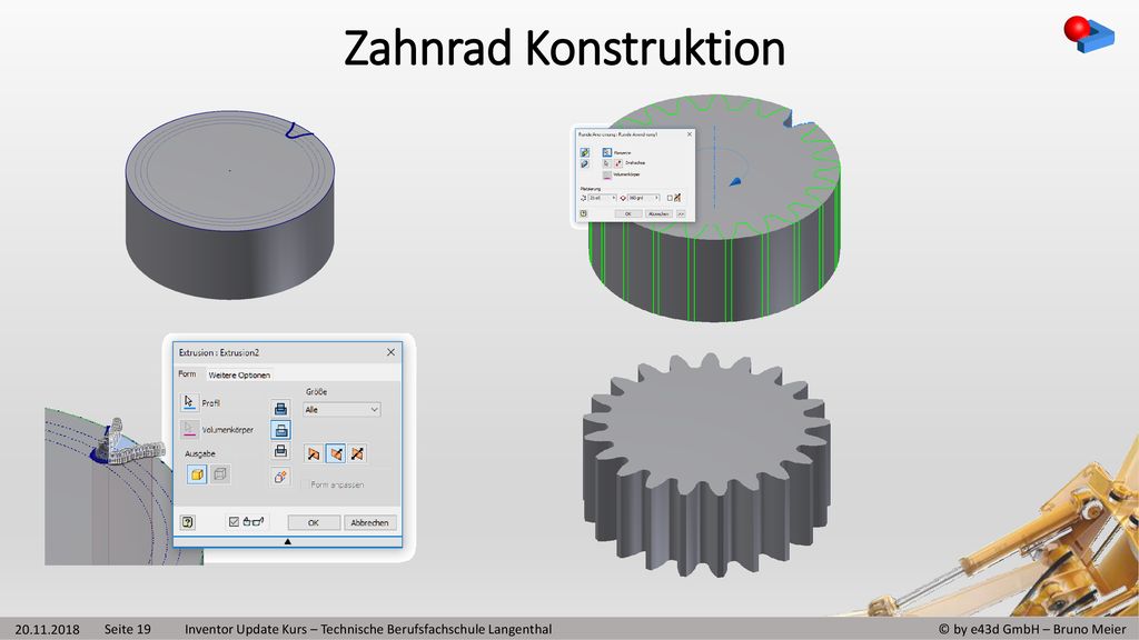 Zahnrad Konstruktion Inventor Update Kurs – Technische Berufsfachschule Langenthal