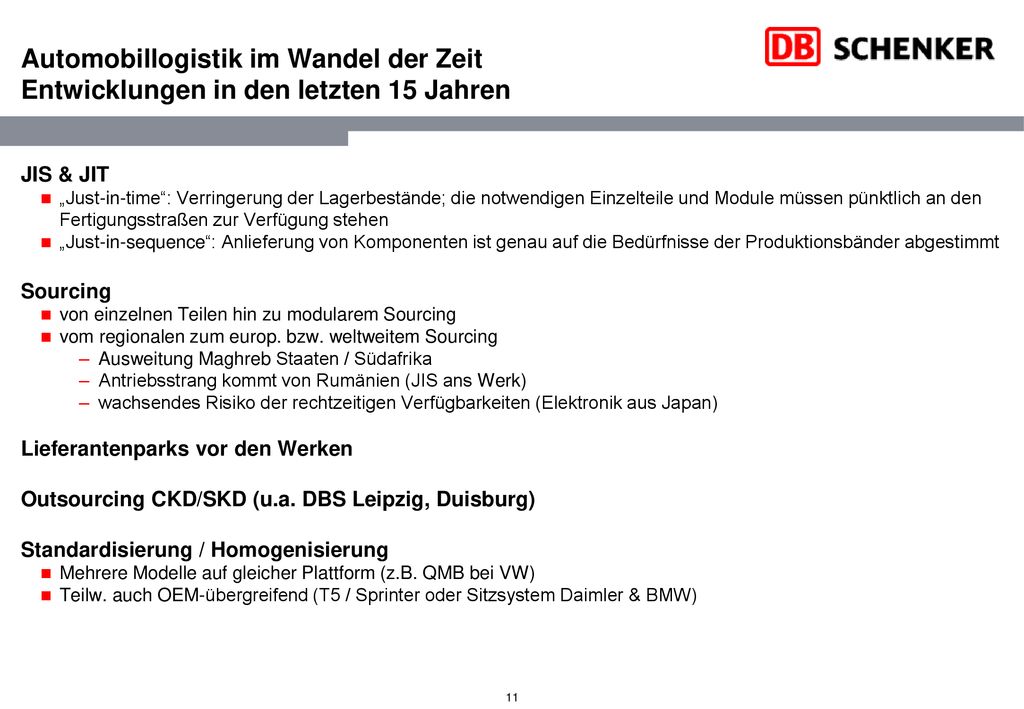 Automobillogistik im Wandel der Zeit Entwicklungen in den letzten 15 Jahren